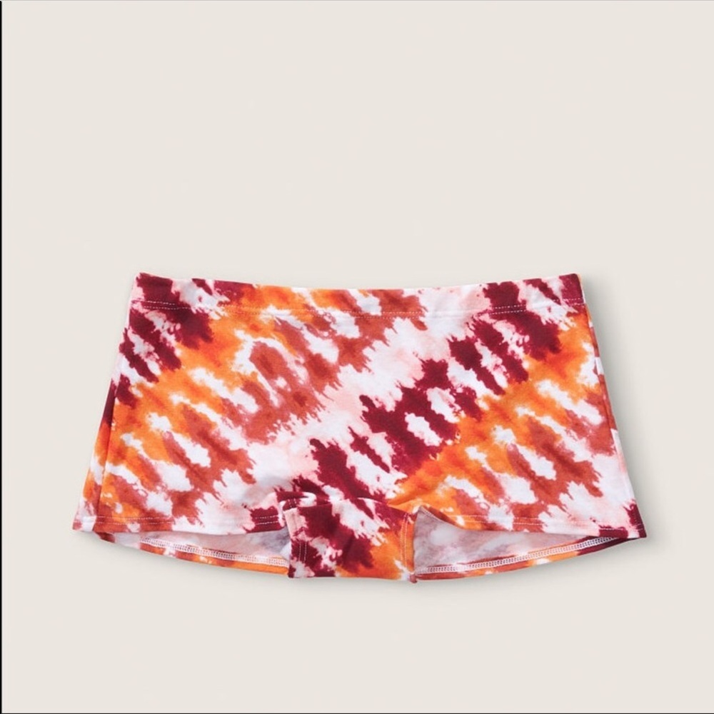 Victoria’s Secret PINK Cotton Boyshort Panty Merlot Night Orange Fizz Large NEW
